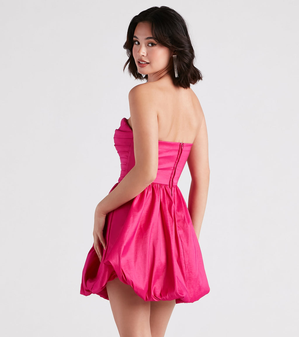 Susie Strapless Skater Bubble Hem Dress