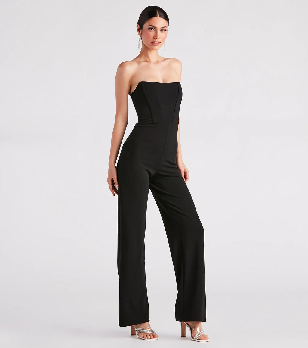 Fit To Perfection Strapless Corset Jumpsuit