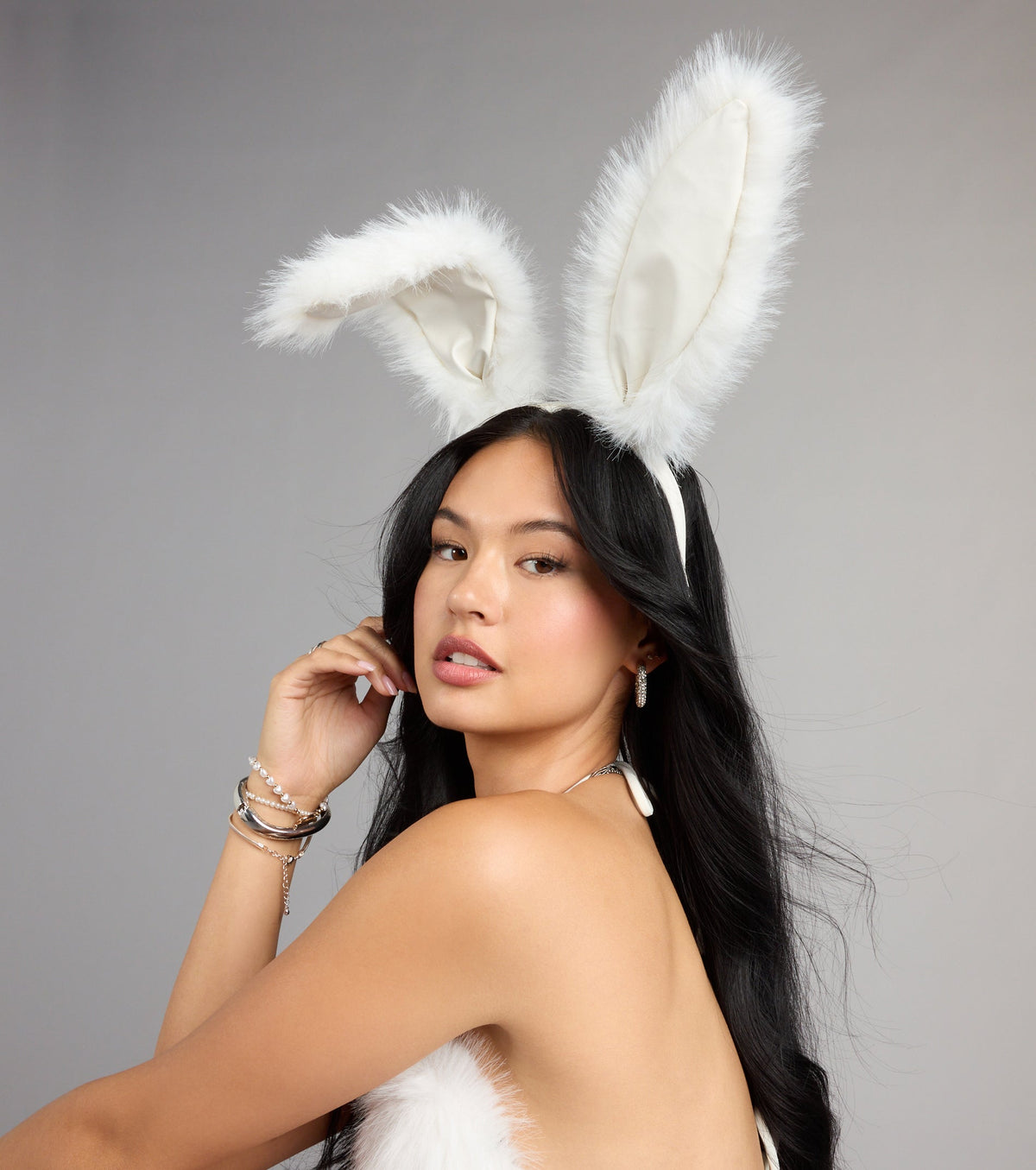 Flirty Fuzzy Faux Fur Bunny Ears Headband
