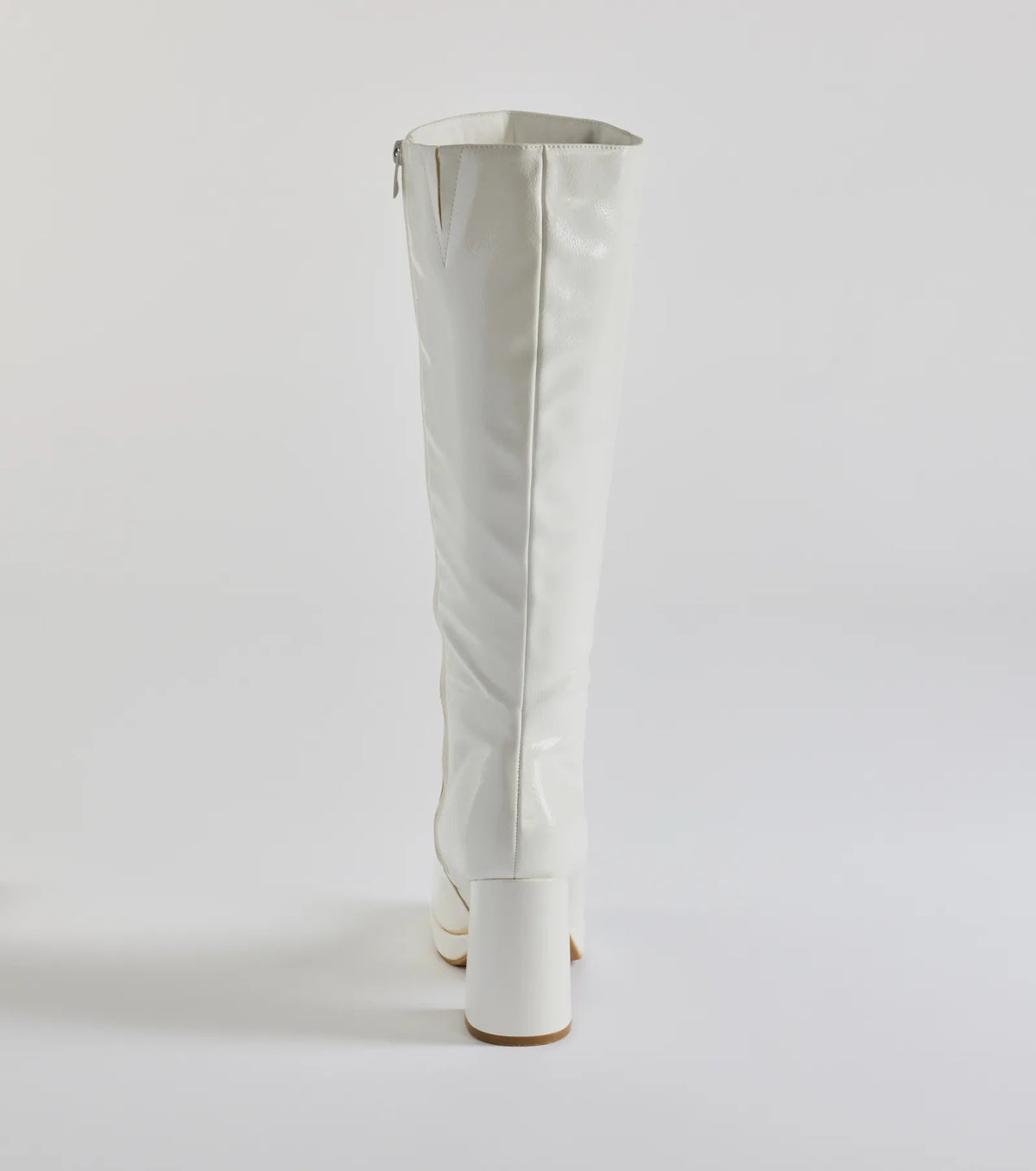 So Stunning Patent Faux Leather Under The Knee Platform Boots