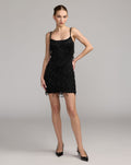 Black Pearl Fringe Mini Dress