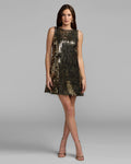 Black Metallic Embellished Mini Dress