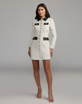 Ivory Long Sleeve Button Up Collared Mini Dress