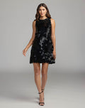 Black Paillette Sequin Sleeveless Mini Dress