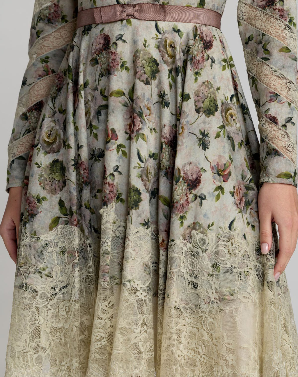 Multicolor Floral Long Sleeve Cotton Mini Dress