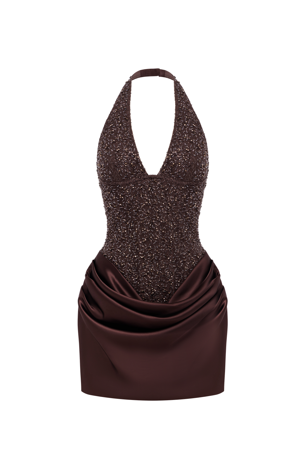 Adessa Mini Dress - Plum Brown