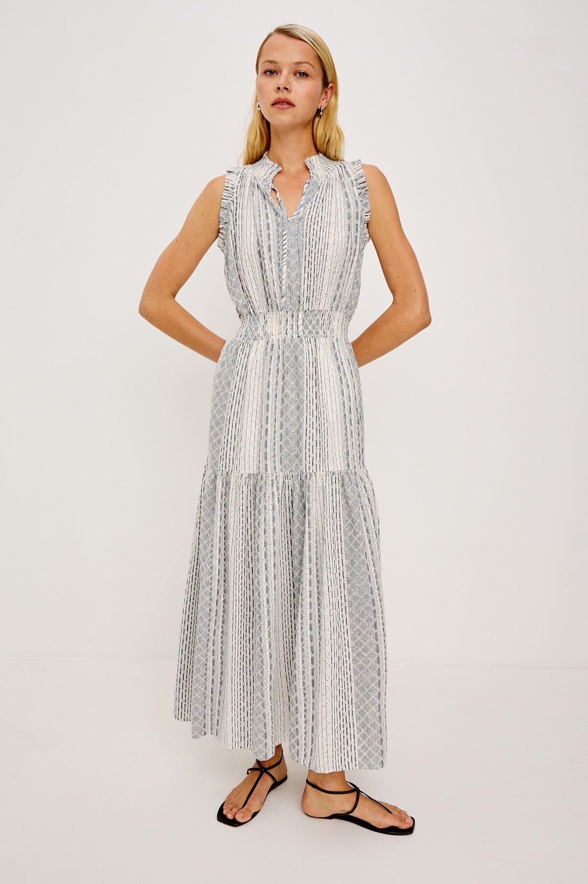 Alessi Dress - Striped Eyelet