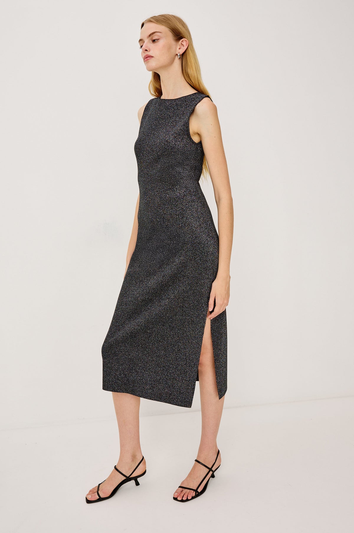 Alora Dress - Gunmetal Lurex