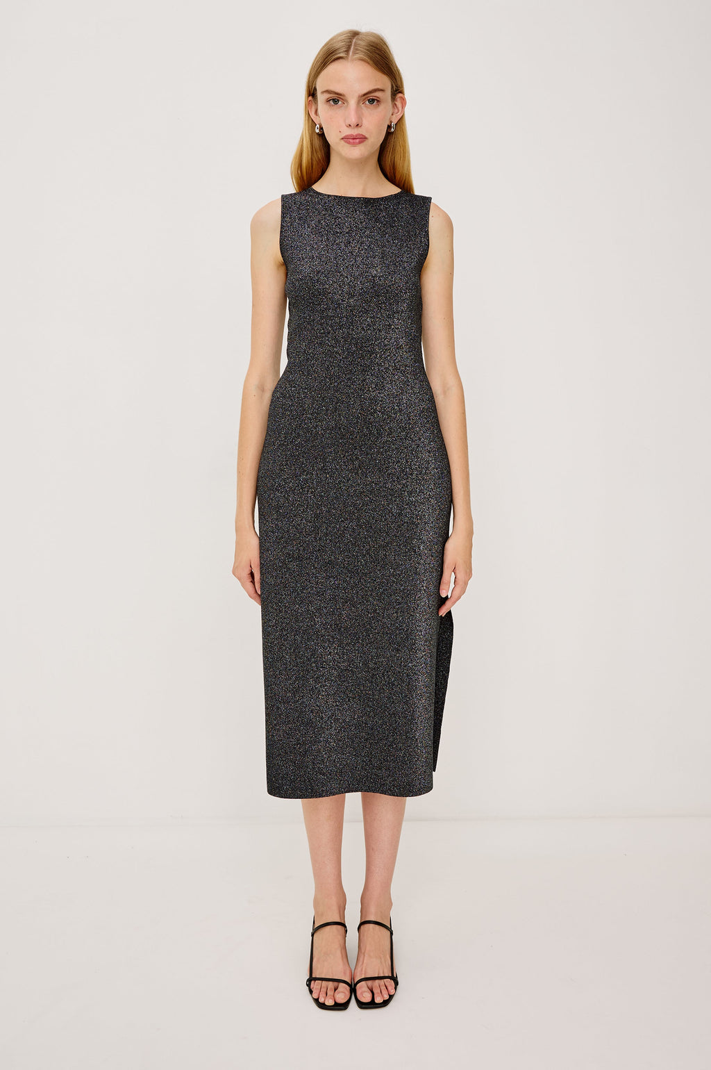 Alora Dress - Gunmetal Lurex