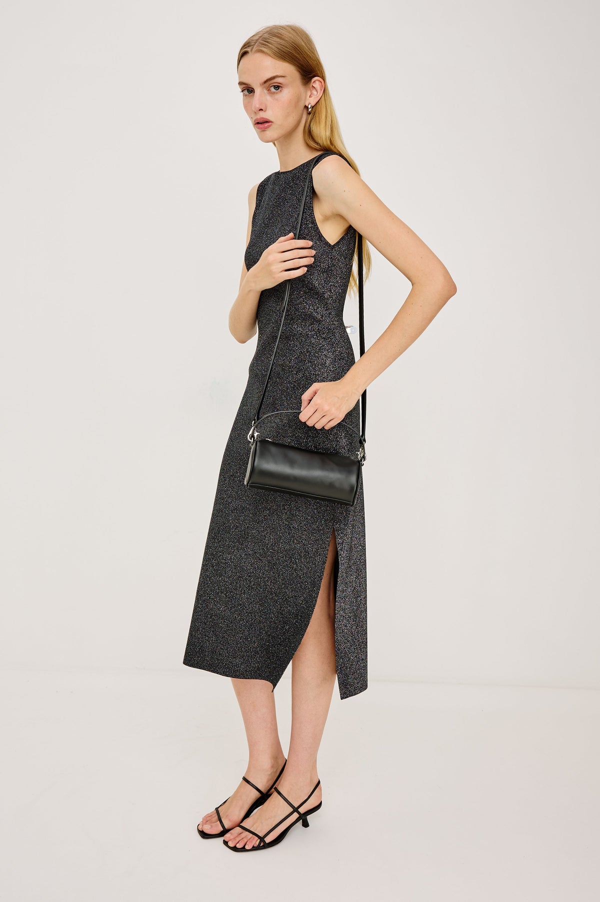 Alora Dress - Gunmetal Lurex