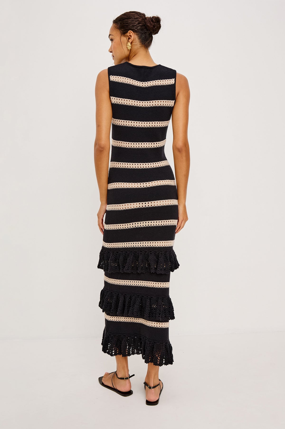 Ana Dress - Black Oat Stripe