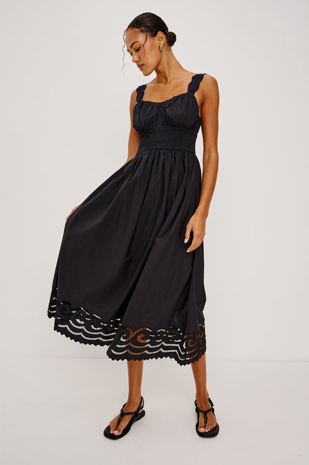 Anadia Dress - Black Embroidery