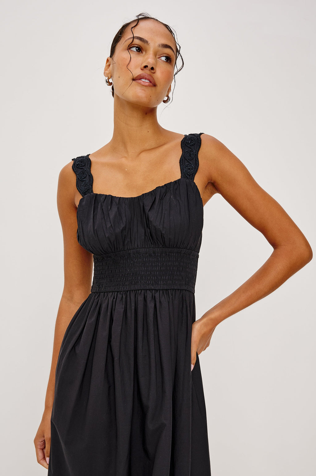 Anadia Dress - Black Embroidery
