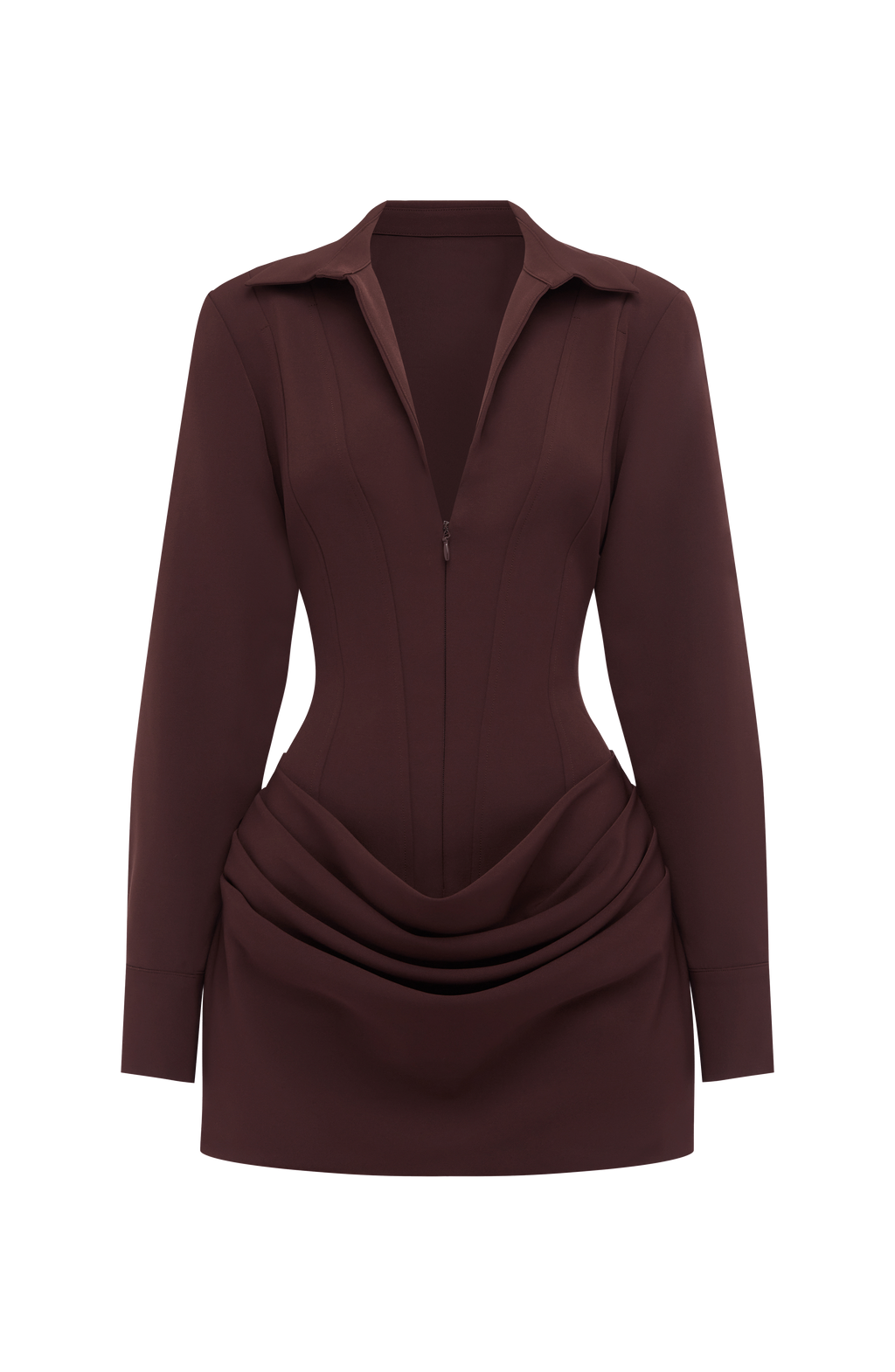 Brietta Mini Dress - Plum Brown