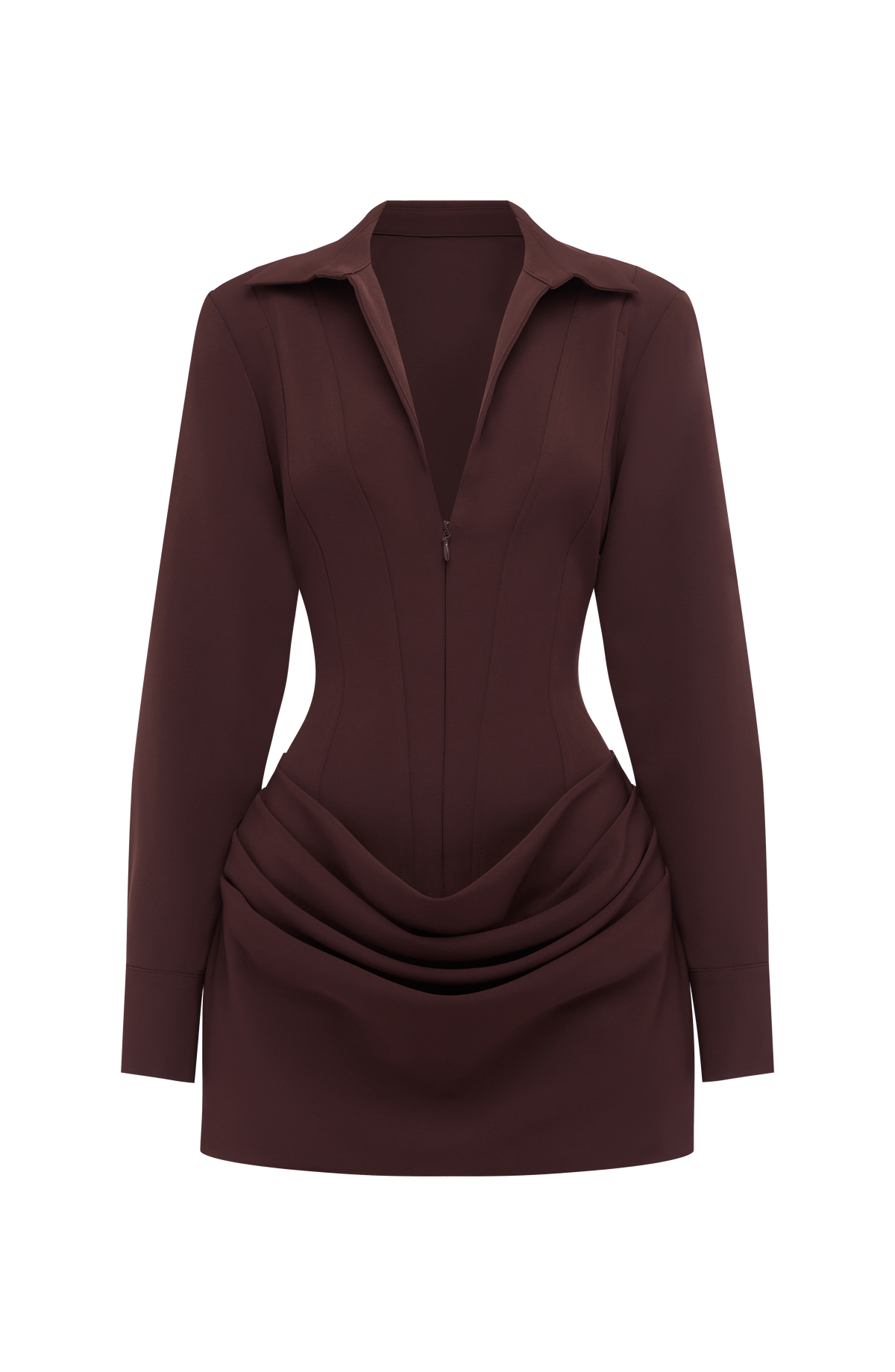 Brietta Mini Dress - Plum Brown