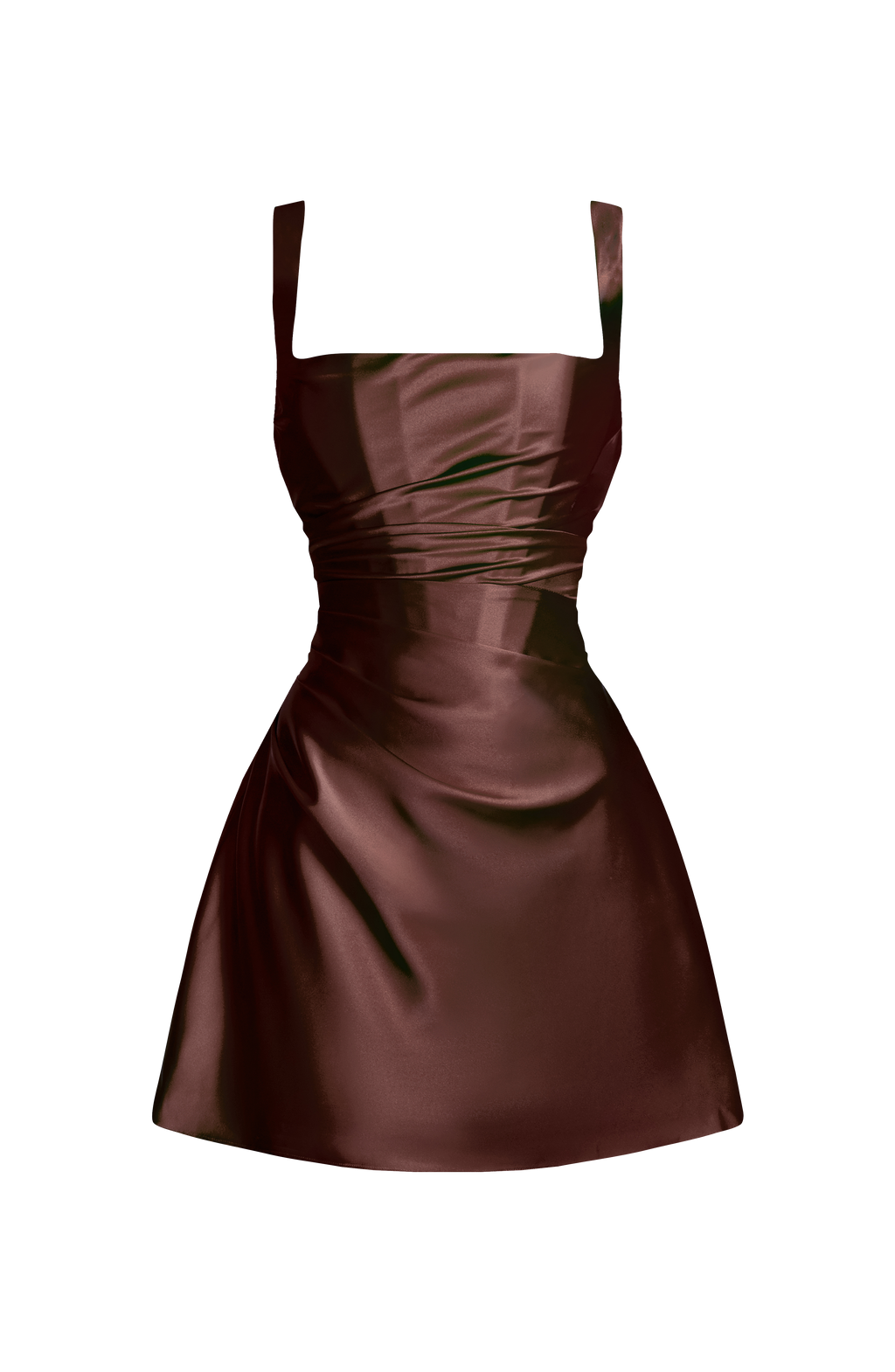 Calanthe Mini Dress - Plum Brown