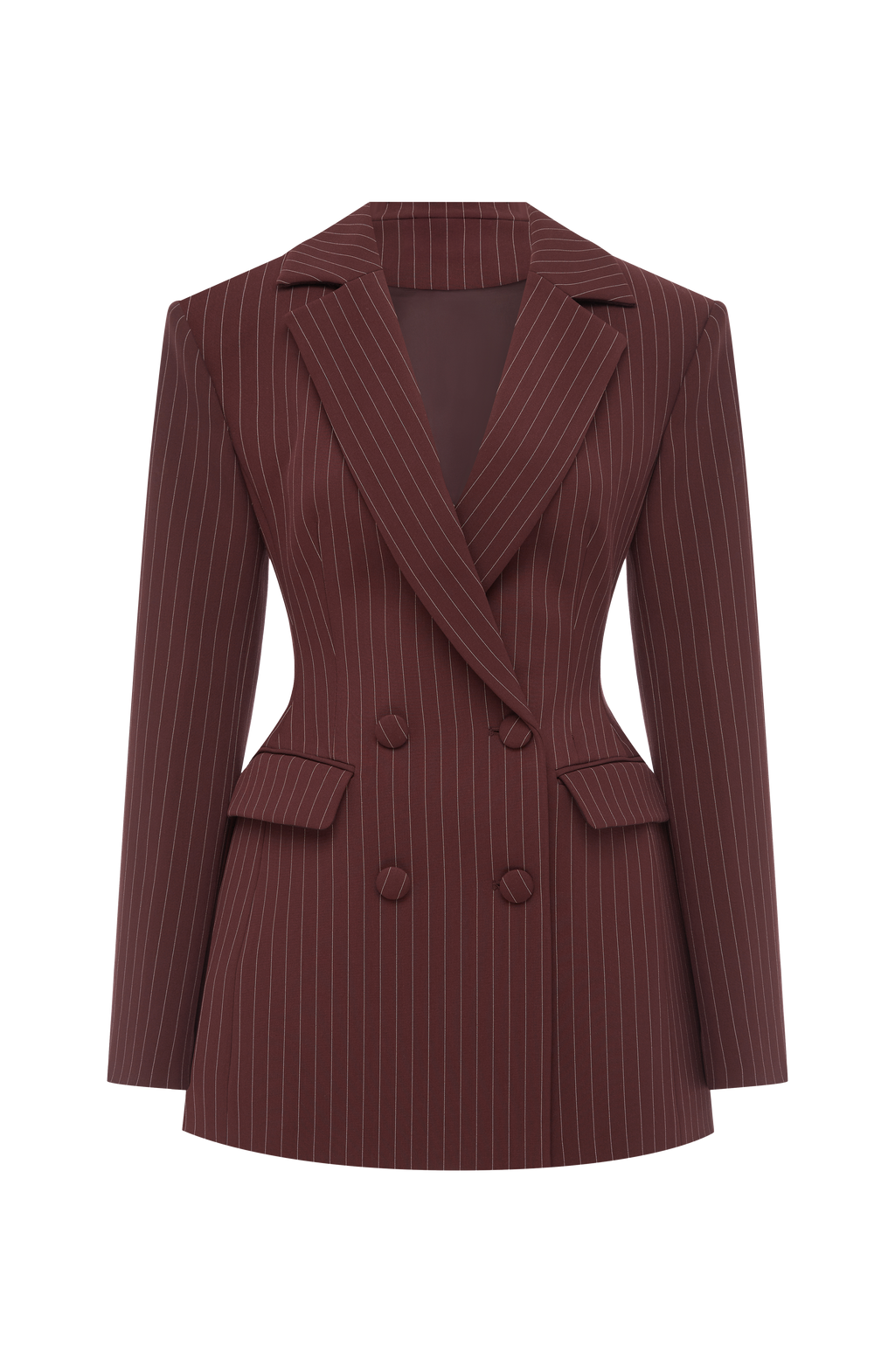 Elvira Mini Dress - Burgundy Pinstripe