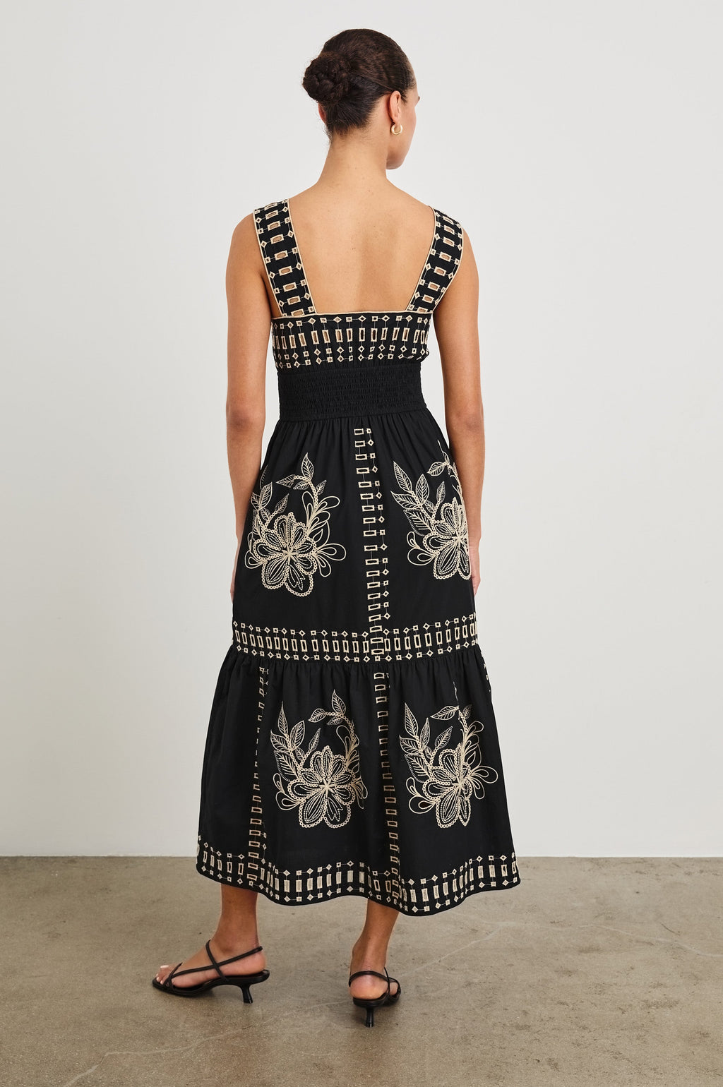 Fawn Dress - Black Tan Embroidery