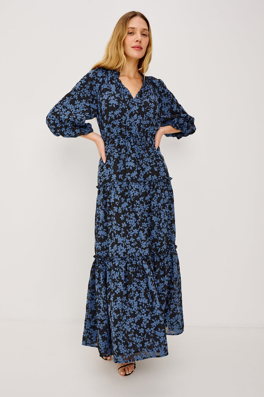 Felicia Dress - Midnight Silhouette Floral