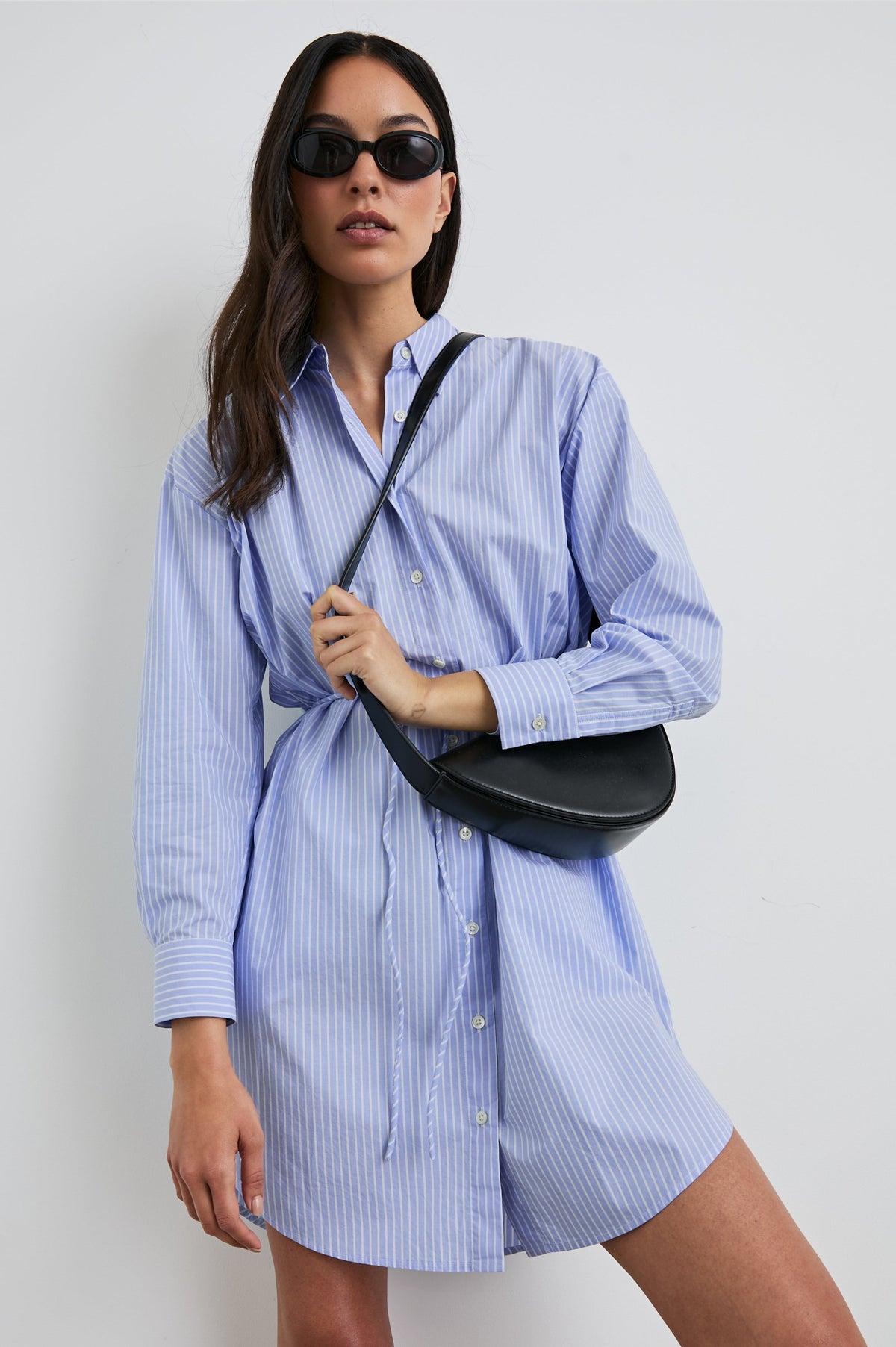 Harmony Dress - Oxford White Stripe