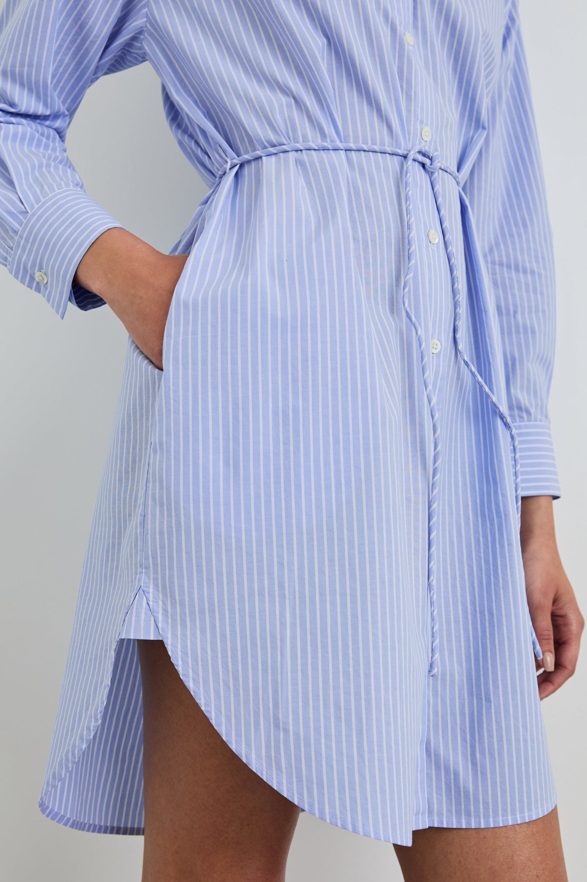 Harmony Dress - Oxford White Stripe