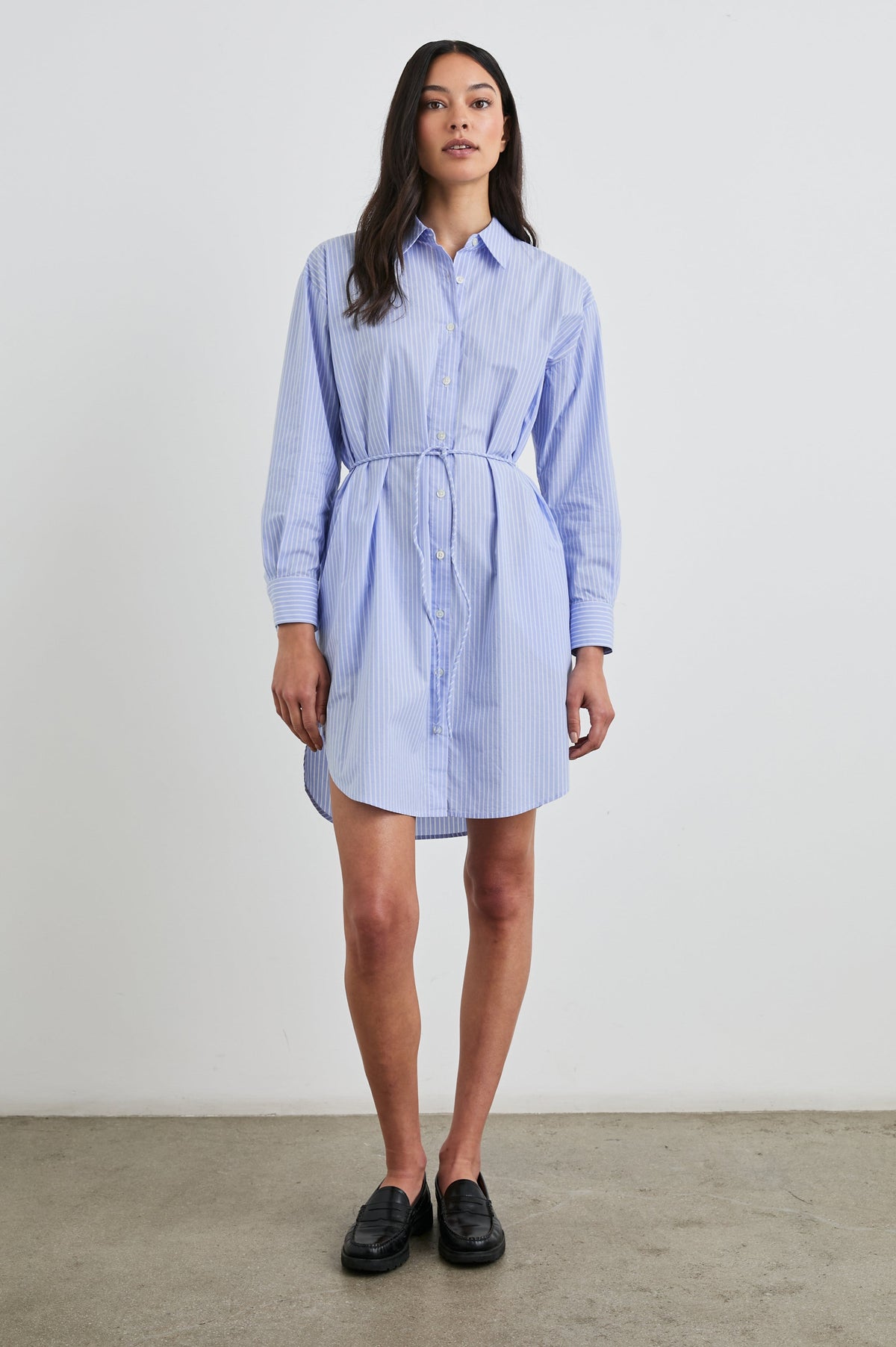 Harmony Dress - Oxford White Stripe