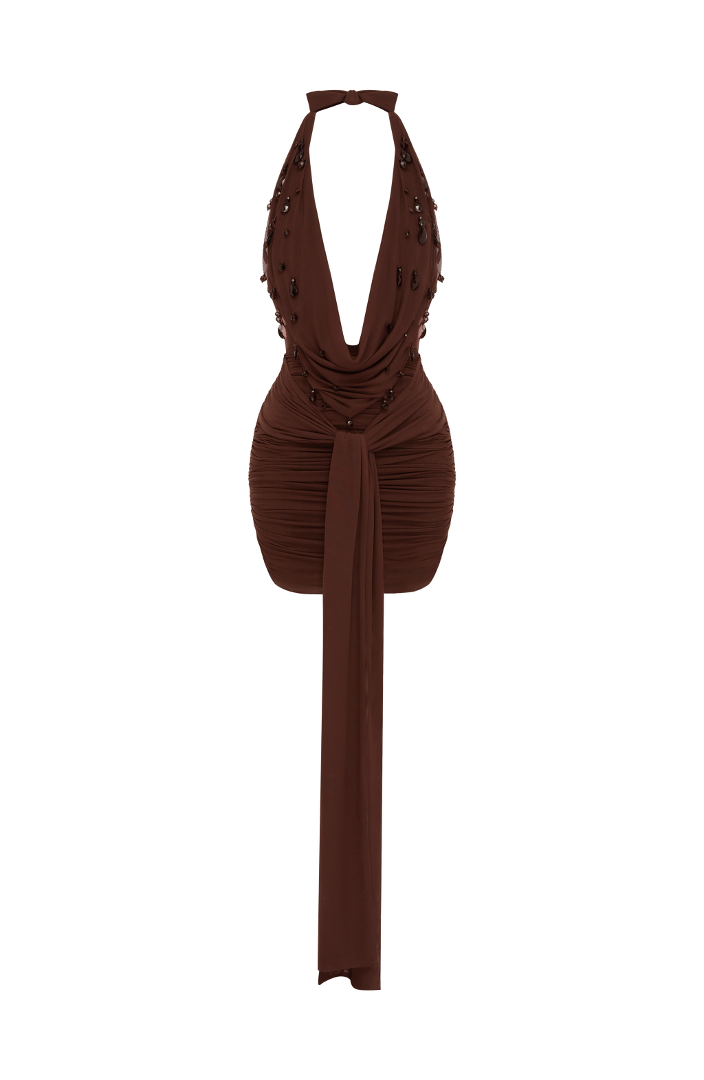 Melona Mini Dress - Plum Brown
