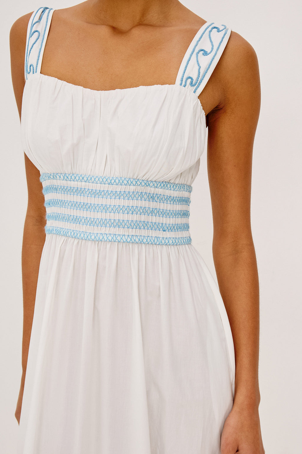 Moira Dress - Blue Soutache Suns