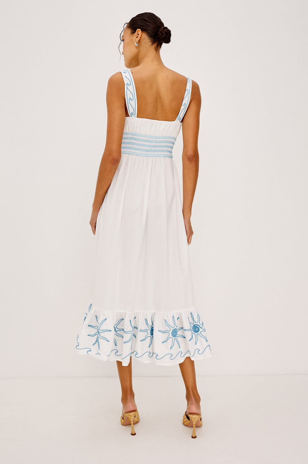 Moira Dress - Blue Soutache Suns