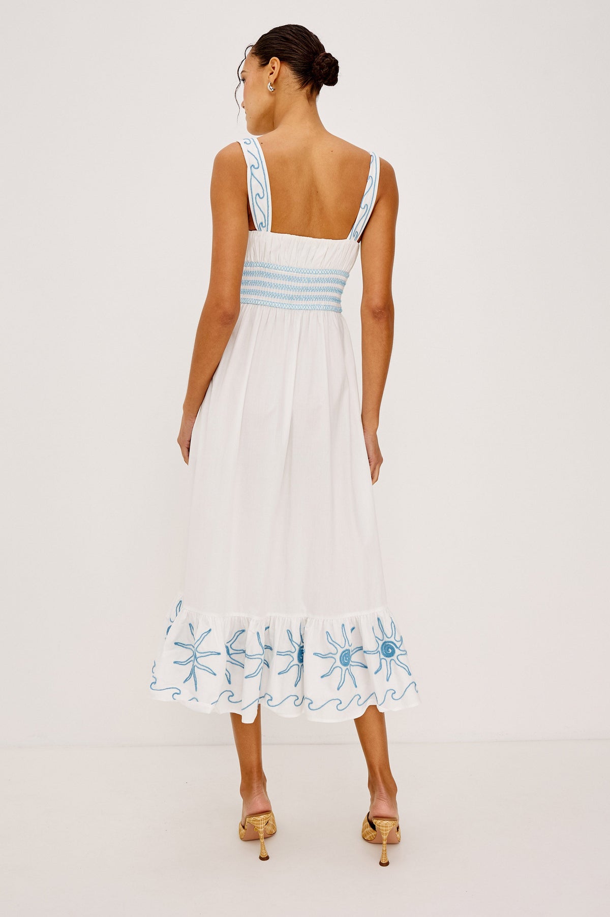 Moira Dress - Blue Soutache Suns