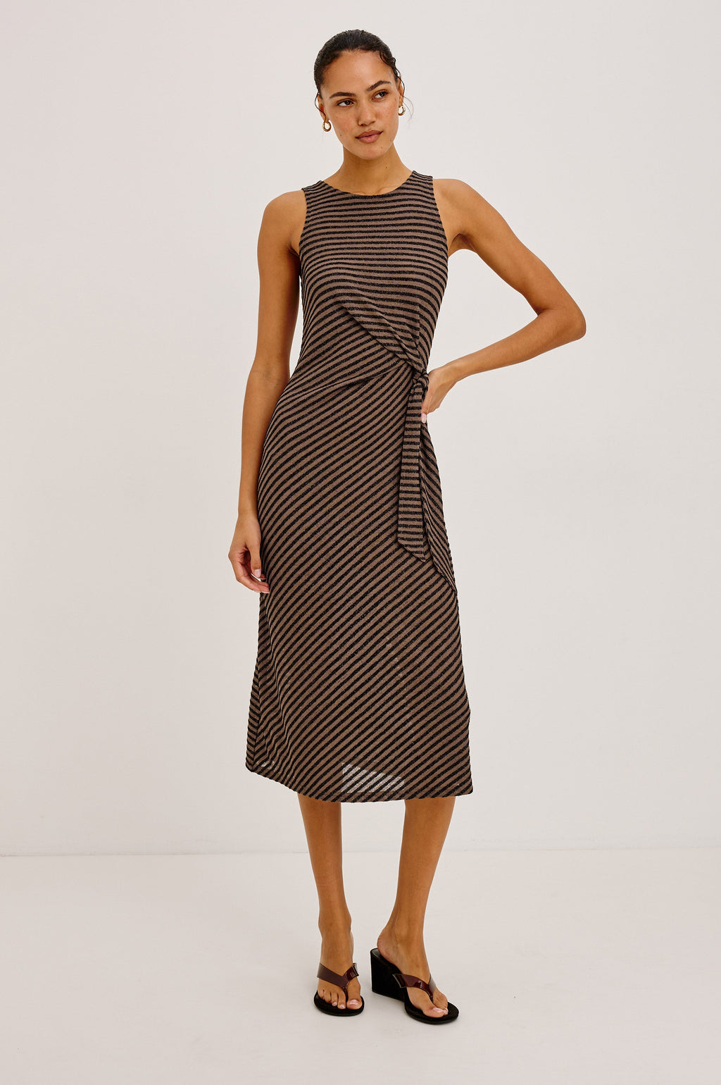 Ricky Dress - Onyx Cocoa Stripe