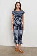 Selah Dress - Navy Ivory Stripe