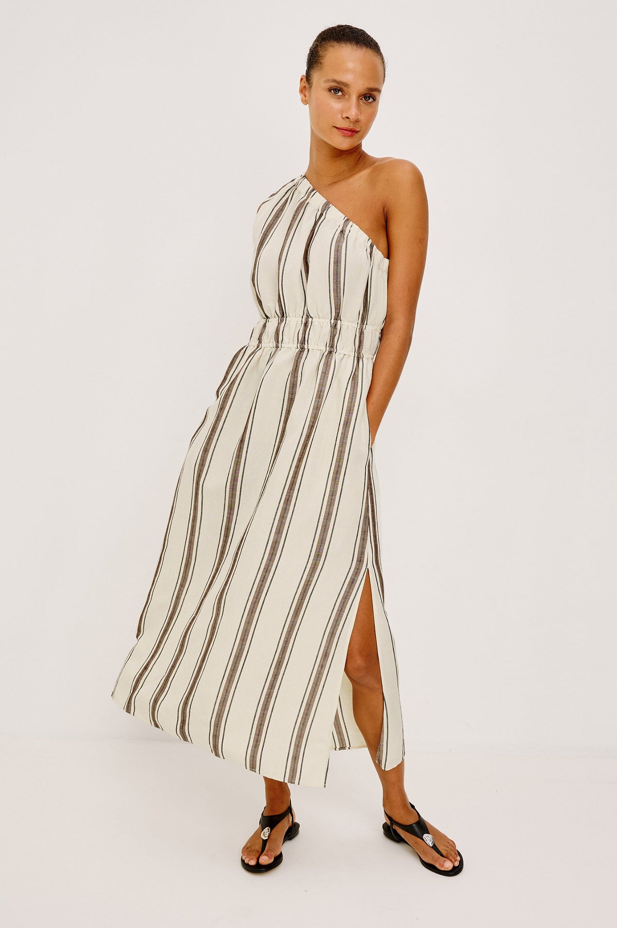 Selani Dress - Sequoia Stripe Linen