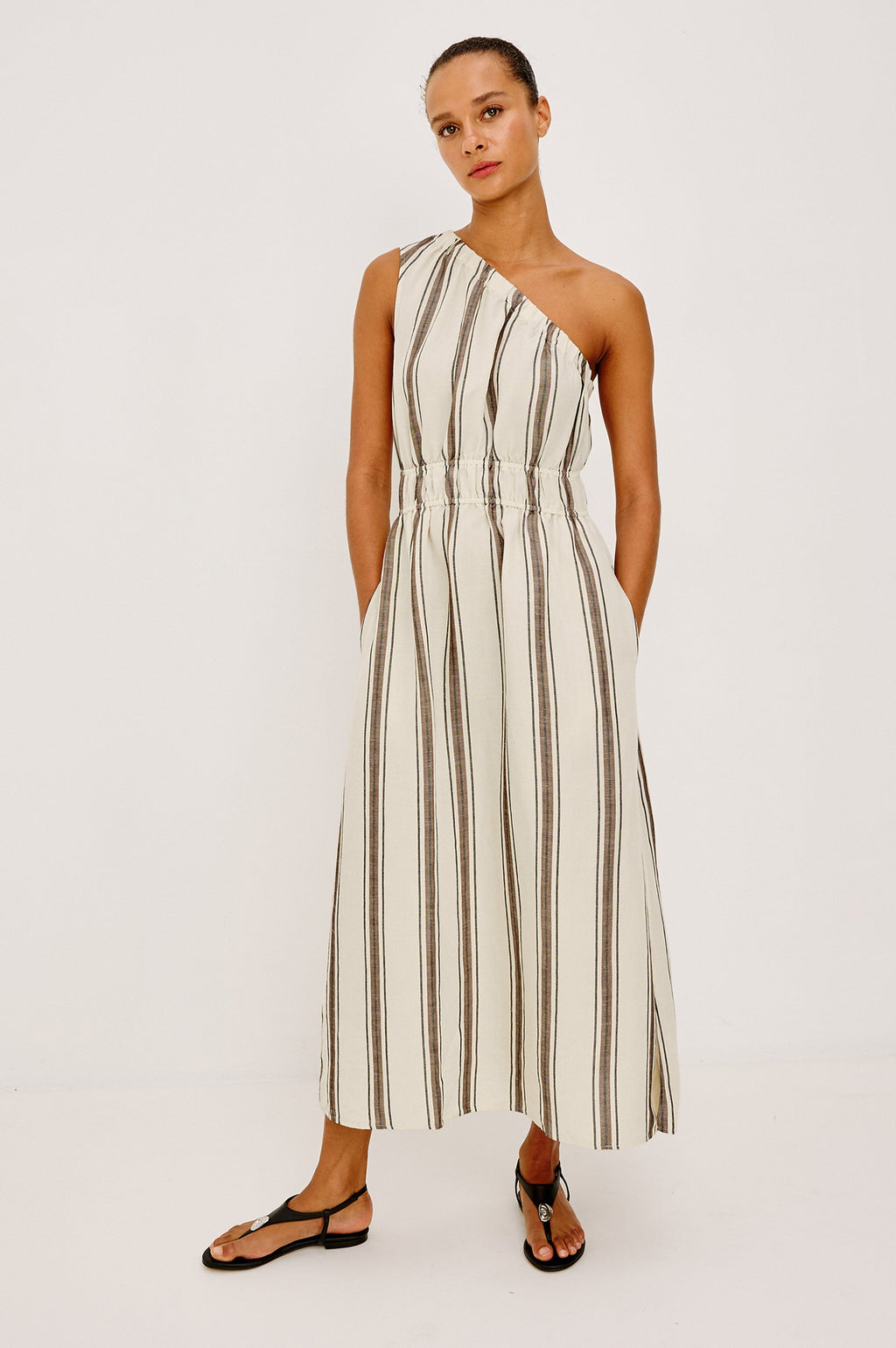 Selani Dress - Sequoia Stripe Linen