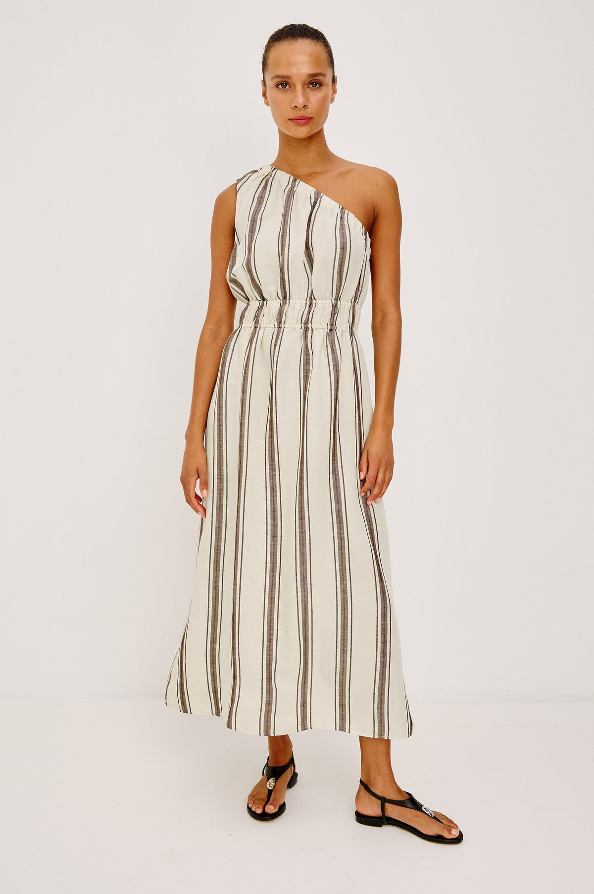 Selani Dress - Sequoia Stripe Linen