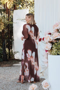 Bradshaw Maxi Dress - Brown Blurred Floral