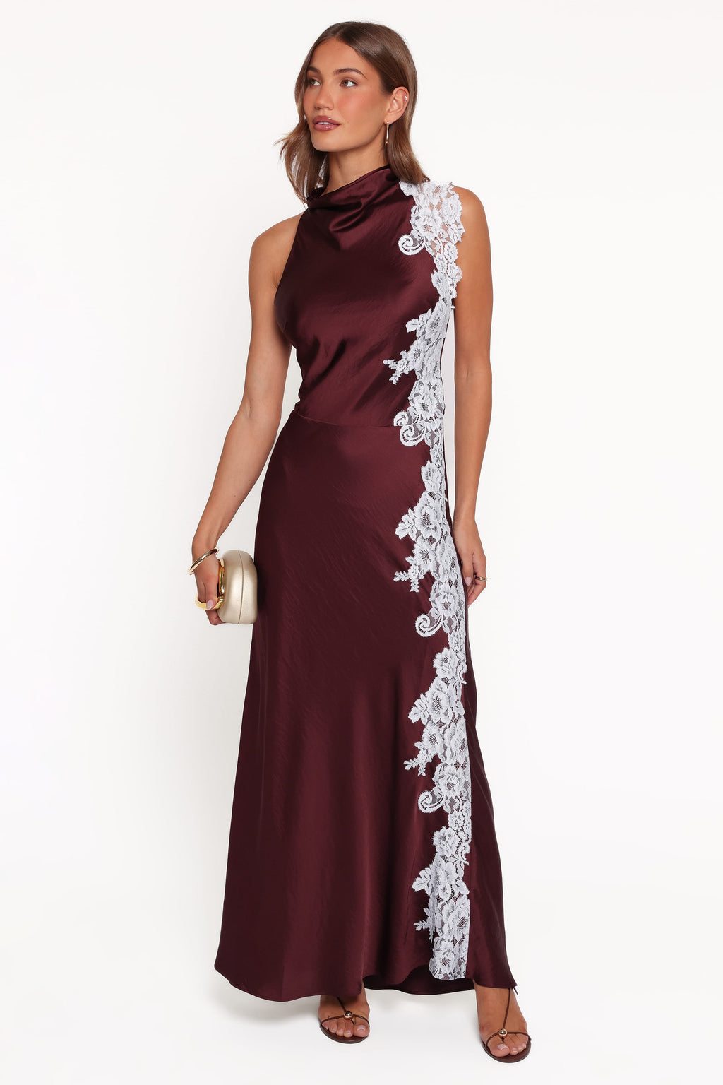 Lunita Halterneck Maxi Dress - Brown/Blue
