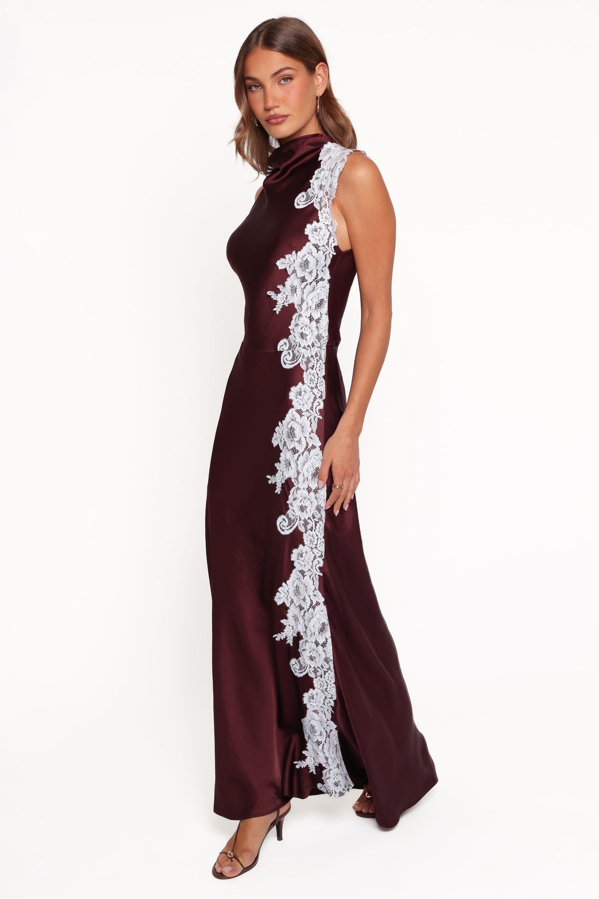 Lunita Halterneck Maxi Dress - Brown/Blue