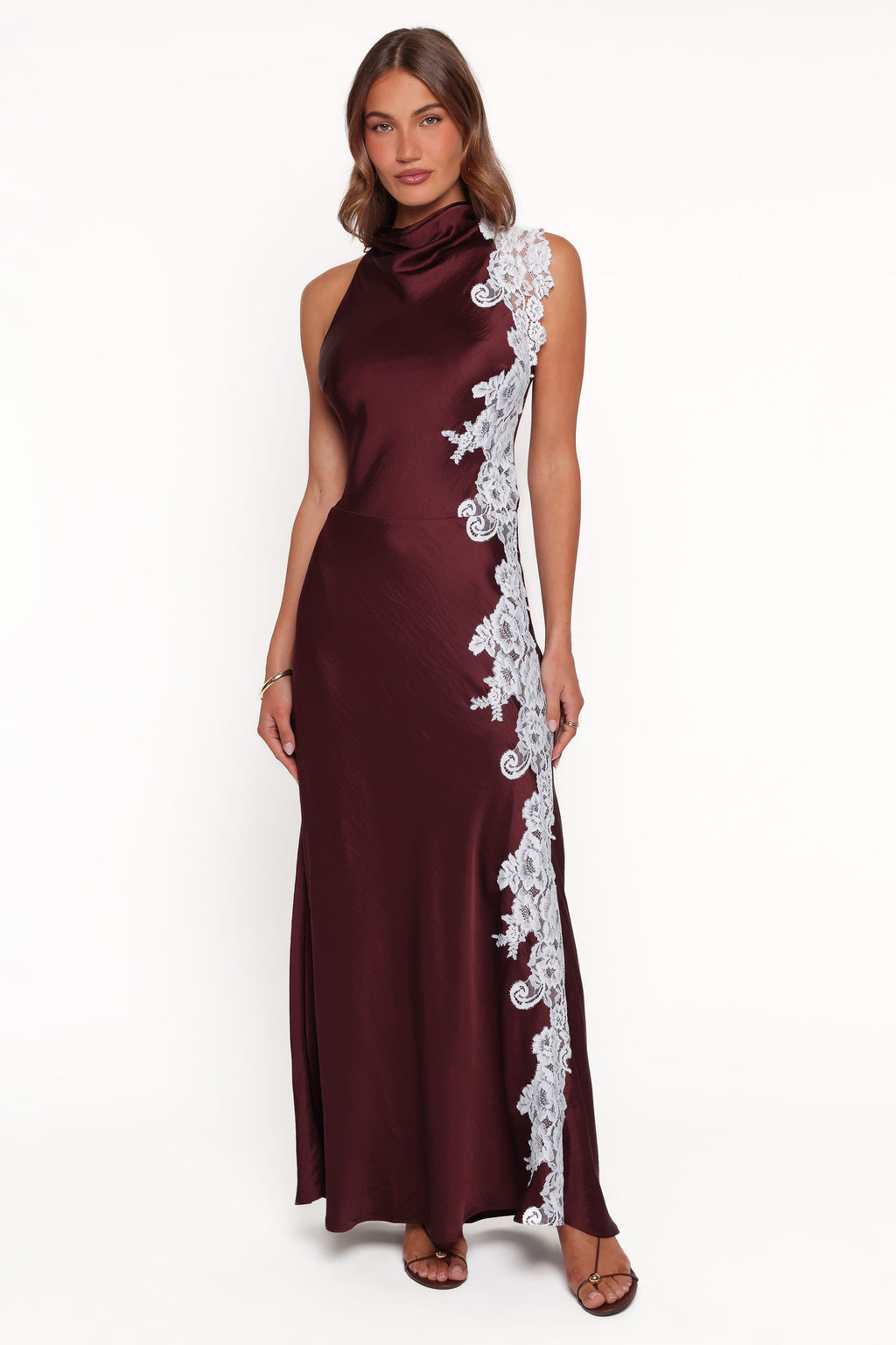Lunita Halterneck Maxi Dress - Brown/Blue