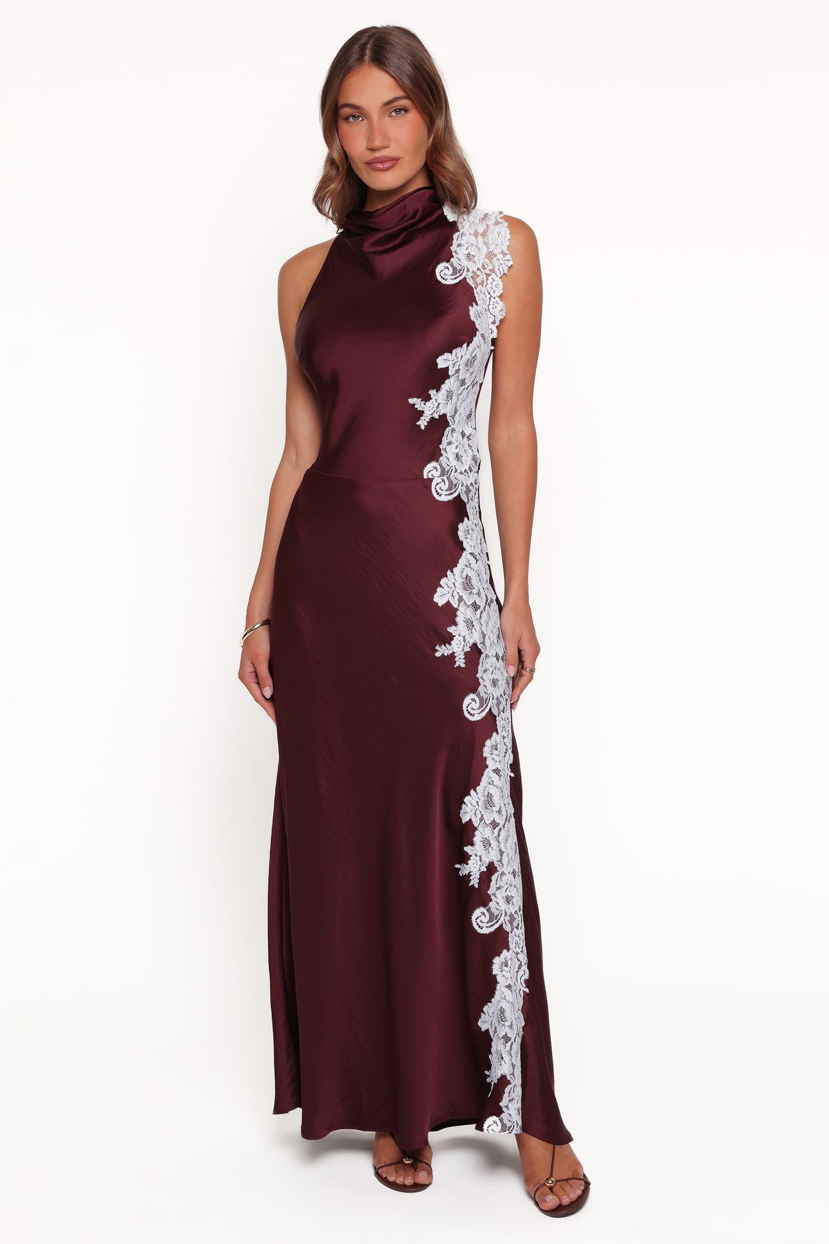 Lunita Halterneck Maxi Dress - Brown/Blue