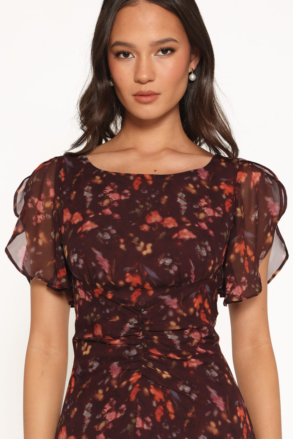 Magdalena Maxi Dress - Plum Blurred Floral