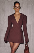 Elvira Mini Dress - Plum Brown