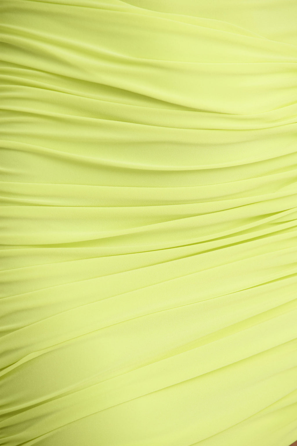 Marci | Lime Green Asymmetric Ruched Mini Dress With Sash